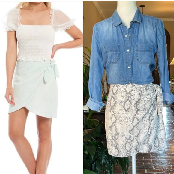 Gianni Bini NWT Snake Print faux wrap Skirt size 10 - Picture 12 of 12